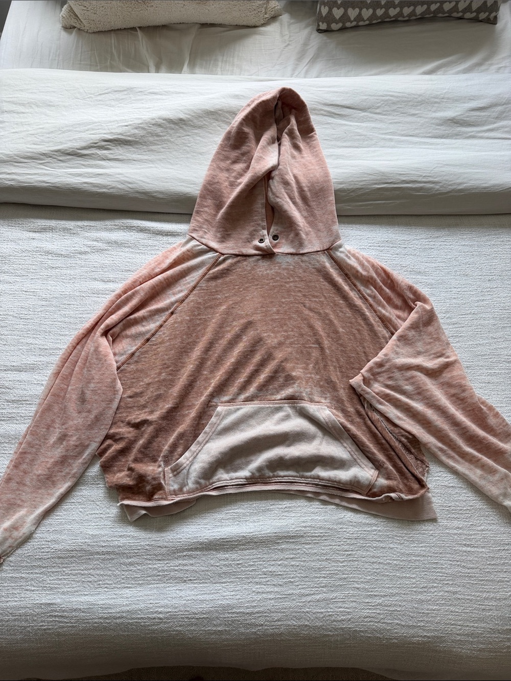 Free People Dusty Pink Hooded Pullover Sweatshirt